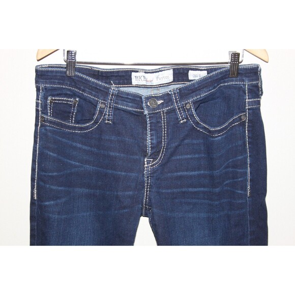 BKE Women’s Dark Wash Payton Denim Stretch Straight Mid Rise Jeans Size 31L - Picture 4 of 11